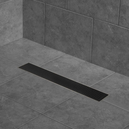 Zitta Linear matte black grate 24" rectangular pattern, for shower, Zitta collection AD2404CLA17 - Plumbing Market