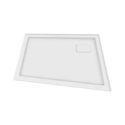 Zitta Shower base 54" x 36", glossy white, in acrylic, wall on the right side, right side deco cover, Zitta collection B5436PANR1 - Plumbing Market