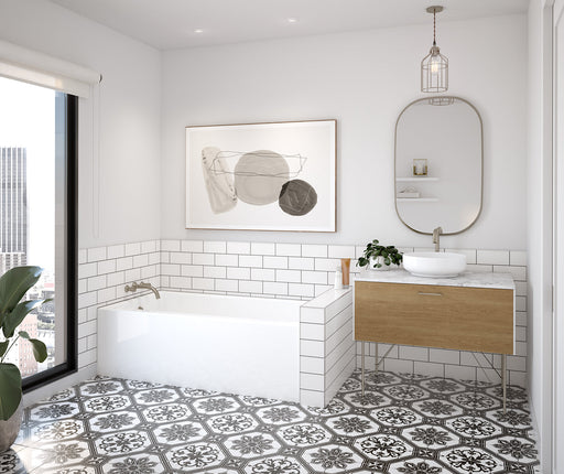 Rubix 6030 DTF Acrylic Alcove Left-Hand Drain Bathtub in White - Plumbing Market