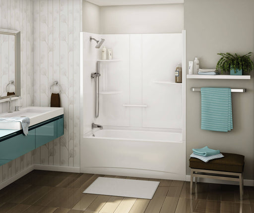 ALLIA TS-6032 Acrylic Alcove Left-Hand Drain Two-Piece Tub Shower in White - Plumbing Market