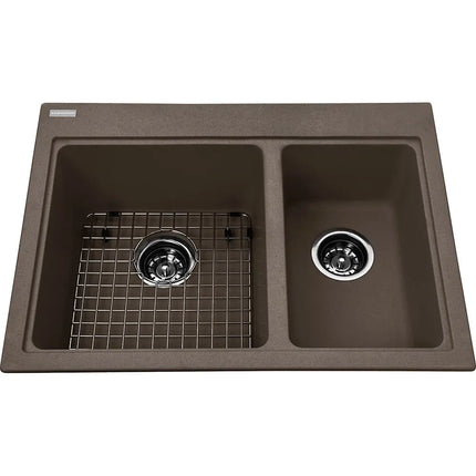 Kindred Mythos 27.75" x 20.5" Double Bowl Drop-in Kitchen Sink Granite Storm KGDC2027R-8SM Kindred