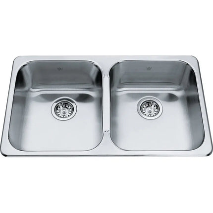 Kindred Steel Queen 31.25" x 18.44" Double Bowl Drop-in 20 Gauge Kitchen Sink Stainless Steel QD1831-8 Kindred