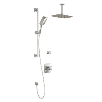 Kalia UMANI TD2 PREMIA AQUATONIK T/P Shower System With 11.75" Shower Head Hand Shower and Vertical Ceiling Arm- Chrome Kalia
