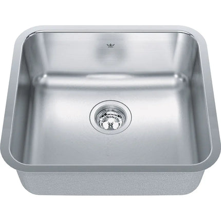 Kindred Steel Queen 18.75" x 17.75" Single Bowl Undermount Kitchen Sink Stainless Steel QSUA1820-8 Kindred