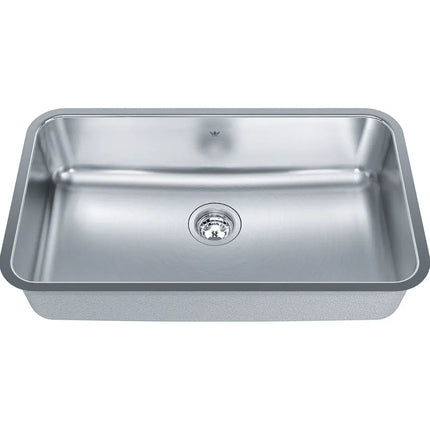 Kindred Steel Queen 30.75" x 17.75" Single Bowl Undermount Sink Stainless Steel QSUA1831-8 Kindred