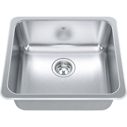 Kindred Single Bowl 20.13" x 18.13" Drop-in Kitchen Food Prep Sink Stainless Steel QSA1820-8 Kindred