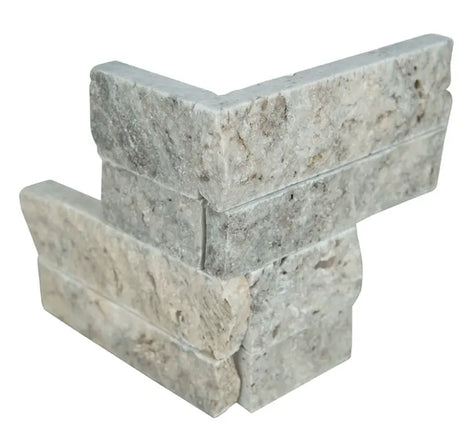 MSI SURFACES SILVER TRAVERTINE MINI PANEL CORNER (Sold Per Box) LPNLTSIL4.59COR-MINI MSI Surfaces