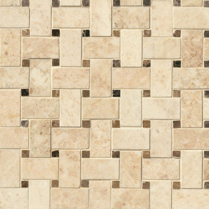 MSI SURFACES CREMA CAPPUCCINO BASKETWEAVE MOSAIC (Sold Per Box) SMOT-CRECAP-BWP MSI Surfaces