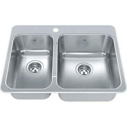 Kindred 27.25" x 20.56" 1 Hole 1-1/2 Bowl Drop-in Sink Stainless Steel Kitchen Sink QCLA2027L-8-1 Kindred