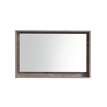 Kube Bath 40" Wide Framed Mirror With Shelf – Nature Wood Kube Bath