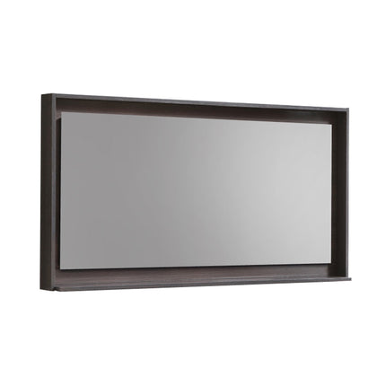 Kube Bath 48" Wide Framed Mirror With Shelf – Gray Oak Kube Bath