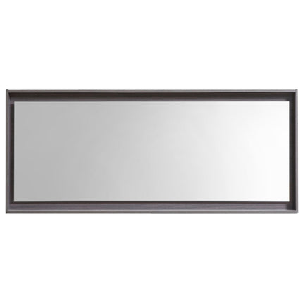 Kube Bath 60" Wide Framed Mirror With Shelf – Gray Oak Kube Bath