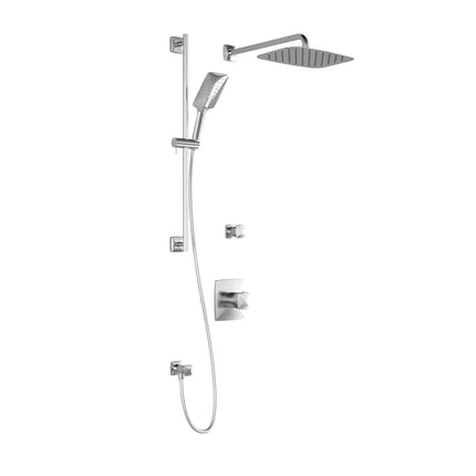 Kalia UMANI T2 PREMIA (Valves Not Included) AQUATONIK T/P Shower System with Wall Arm and 12" Square Rain Shower Head- Chrome Kalia