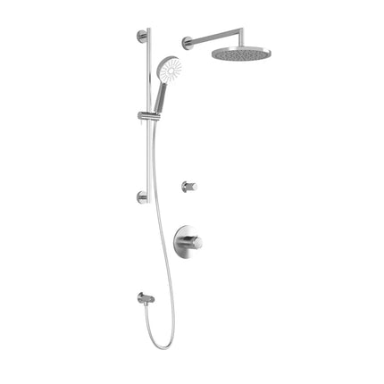 Kalia CITÉ T2 PLUS (Valves Not Included) AQUATONIK T/P Shower System with Wall Arm and 9" Round Rain Shower Head- Chrome Kalia