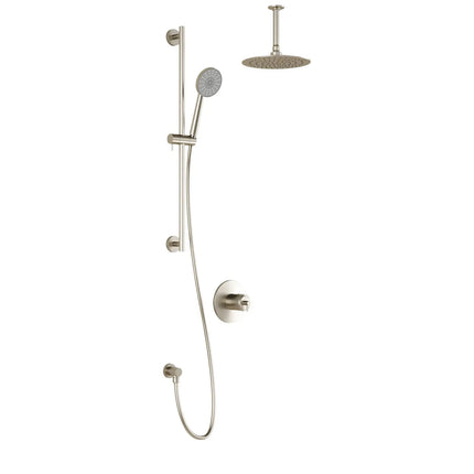 Kalia CITÉ TCD1 (Valve Not Included) AQUATONIK T/P Coaxial Shower System with Vertical Ceiling Arm -Brushed Nickel PVD Kalia