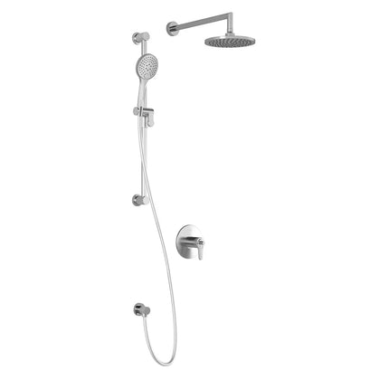 Kalia KONTOUR TCD1 (Valve Sold Separately) : AQUATONIK T/P Coaxial Shower System with Wall Arm -Chrome Kalia