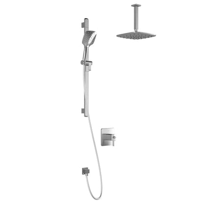 Kalia GRAFIK TCD1 PLUS AQUATONIK T/P Coaxial Shower System with Vertical Ceiling Arm- Chrome Kalia