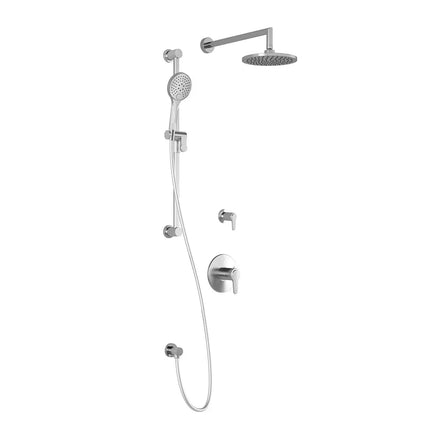 Kalia KONTOUR TD2 AQUATONIK T/P Shower Kit System with Wall Arm and 8" Round Rain Shower Head- Chrome Kalia