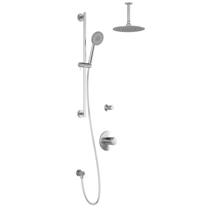 Kalia CITÉ TD2 AQUATONIK T/P Shower Kit System with Vertical Ceiling Arm and 9" Round Rain Shower Head- Chrome Kalia