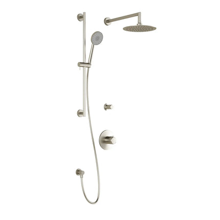 Kalia CITÉ TD2 AQUATONIK T/P Shower Kit System with Wall Arm and 9" Round Rain Shower Head- Brushed Nickel PVD Kalia