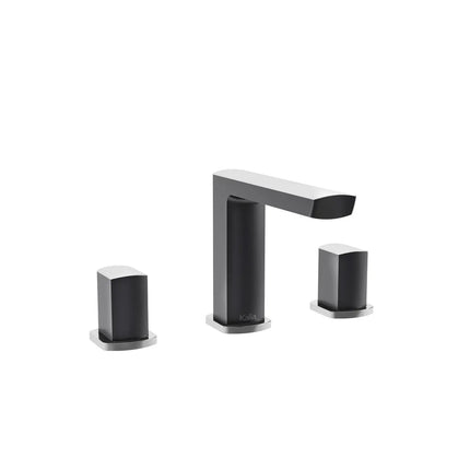 Kalia GRAFIK 5" Widespread Lavatory Faucet with Pop Up Drain With Overflow- Chrome/Black Kalia