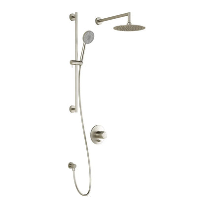 Kalia CITÉ PB4 Pressure Balance Shower System With 9" Round Shower Head and Round Hand Shower Brushed Nickel PVD Kalia
