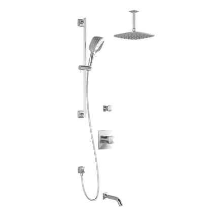 Kalia UMANI TD3 PLUS (Valves Not Included) AQUATONIK T/P Shower System Vertical Ceiling Arm- Chrome Kalia