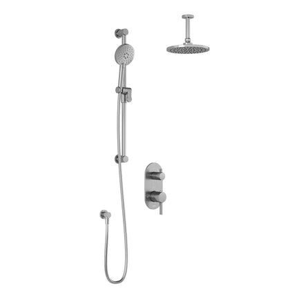 Kalia RoundOne TD2 (Valve Not Included) AQUATONIK T/P with Diverter Shower System with Vertical Ceiling Arm- Chrome Kalia