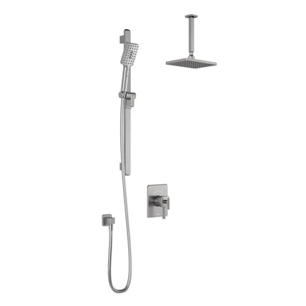 Kalia SquareOne TCD1 (Valve Not Included) AQUATONIK T/P Coaxial Shower System with 10-1/4" Shower Head and Vertical Ceiling Arm- Pure Nickel PVD Kalia