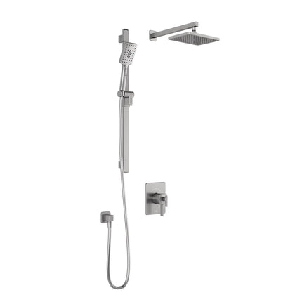 Kalia SquareOne TCD1 (Valve Not Included) AQUATONIK T/P Coaxial Shower System with 10-1/4" Shower Head and Wall Arm- Pure Nickel PVD Kalia