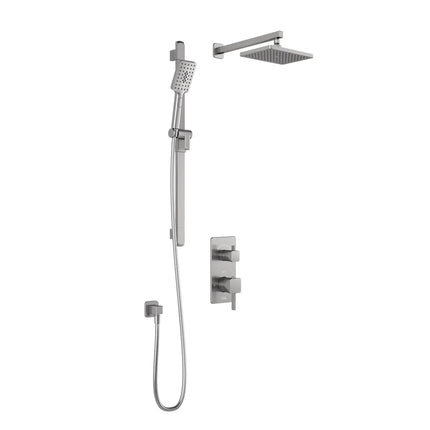 Kalia SquareOne TD2 (Valve Not Included) AQUATONIK T/P with Diverter Shower System with 10-1/4" Shower Head with Wall Arm- Pure Nickel PVD Kalia