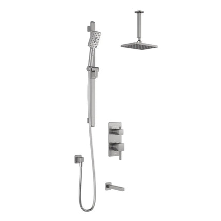 Kalia SquareOne TD3 (Valve Not Included) AQUATONIK T/P with Diverter Shower System with 10-1/4" Shower Head with Vertical Ceiling Arm -Pure Nickel PVD Kalia