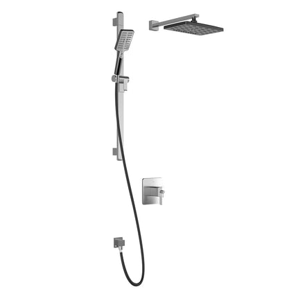 Kalia GRAFIK TCD1 PREMIA AQUATONIK T/P Coaxial Shower System with Wall Arm- Chrome/Black Kalia