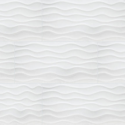 MSI SURFACES DYMO WAVY WHITE WALL TILE 12X36 GLOSSY (Sold Per Box) NDYMWAVWHI1236-N MSI Surfaces