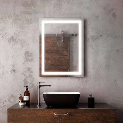 Kalia EFFECT 24" x 32" Rectangle LED Lighting Mirror With Interior Frosted Strip and 2-Tones Touch Switch Kalia