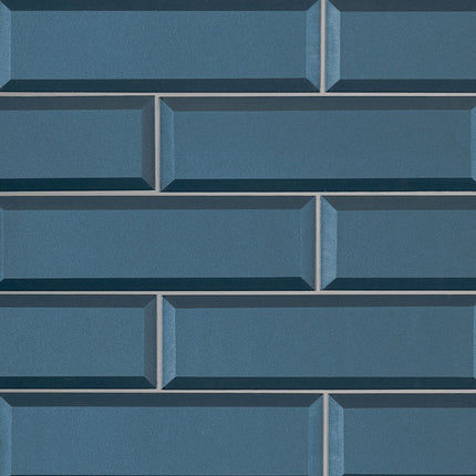 MSI SURFACES TAHITI BLUE GLASS TILE BEVELED (Sold Per Box) SMOT-GL-T-TAHBLU2.5X8 MSI Surfaces