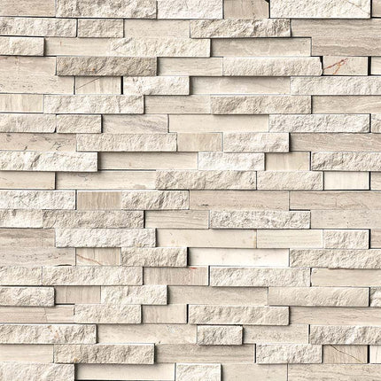 MSI SURFACES WHITE QUARRY SPLITFACE MOSAIC INTERLOCKING WALL TILE (Sold Per Box) SMOT-WQ-SFIL10MM MSI Surfaces