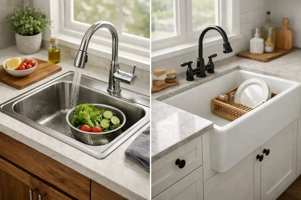 Drop In Sink vs Farmhouse Sink Compared