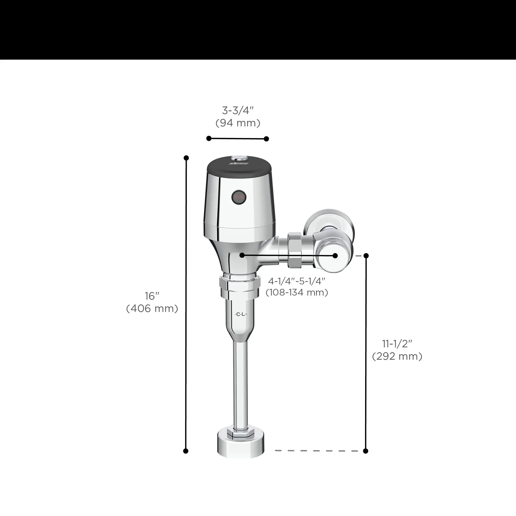American Standard Ultima Selectronic Exposed Urinal Flush Valve, Diaphragm Type, Base Model, 0.125 gpf/0.5 Lpf 624B013.002 - Plumbing Market