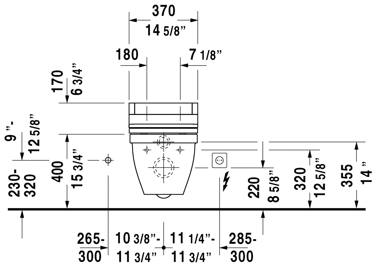 Duravit Starck 3 wall mount bowl - 2226090092 - 1.6/0.8 gpf - Plumbing Market