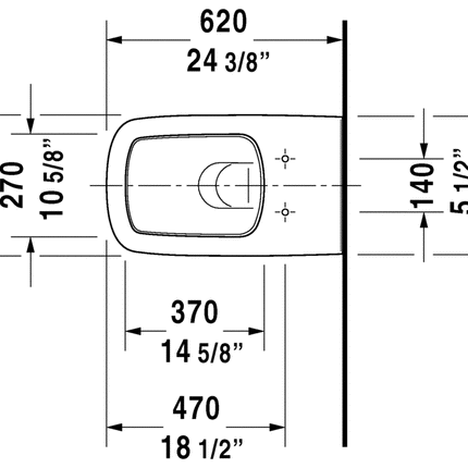 Duravit DuraStyle wall mount bowl, 2537090092 1.6/0.8 gpf - Plumbing Market