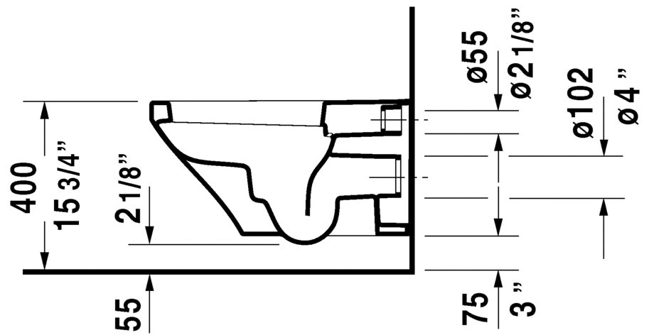 Duravit DuraStyle wall mount bowl, 2537090092 1.6/0.8 gpf - Plumbing Market