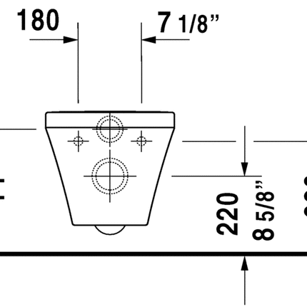 Duravit DuraStyle wall mount bowl, 2537090092 1.6/0.8 gpf - Plumbing Market