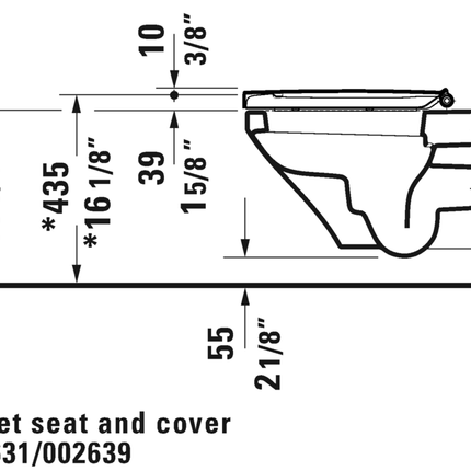 Duravit DuraStyle wall mount bowl, 2537090092 1.6/0.8 gpf - Plumbing Market