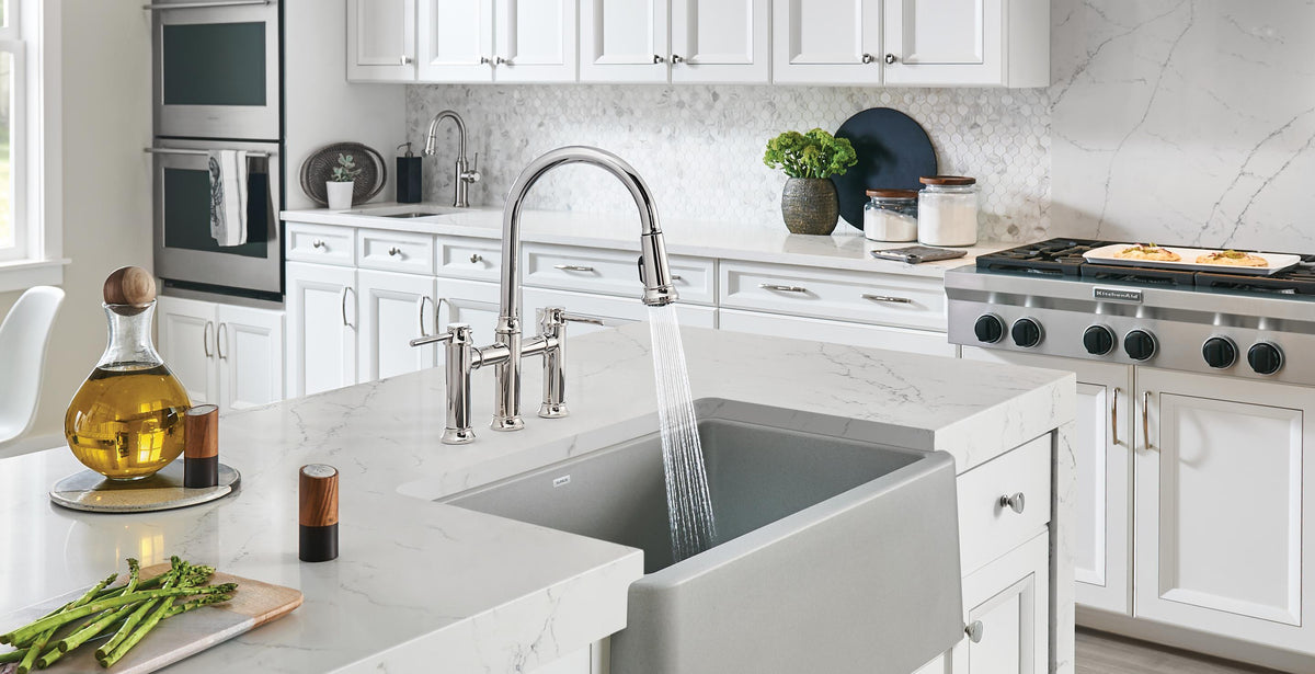 Blanco Empressa kitchen faucet installed in a kitchen