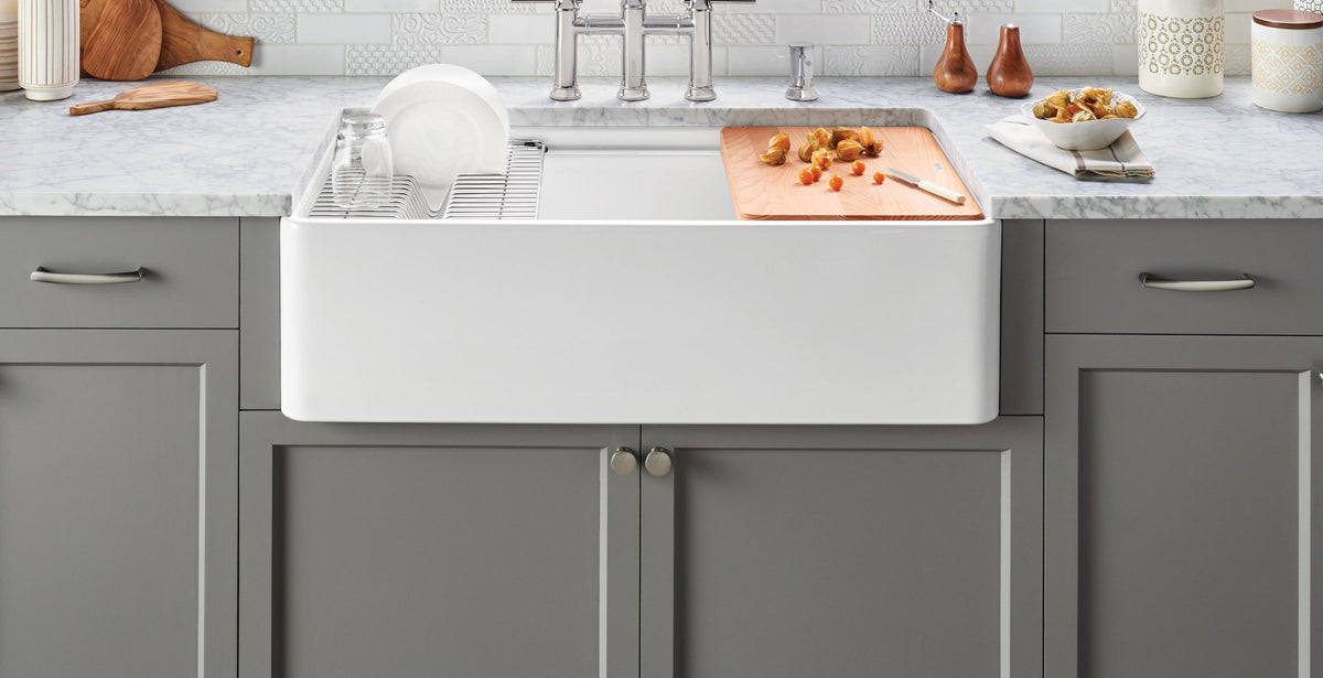 Blanco Profina 36" Apron Front Ceramic Kitchen Sink installed