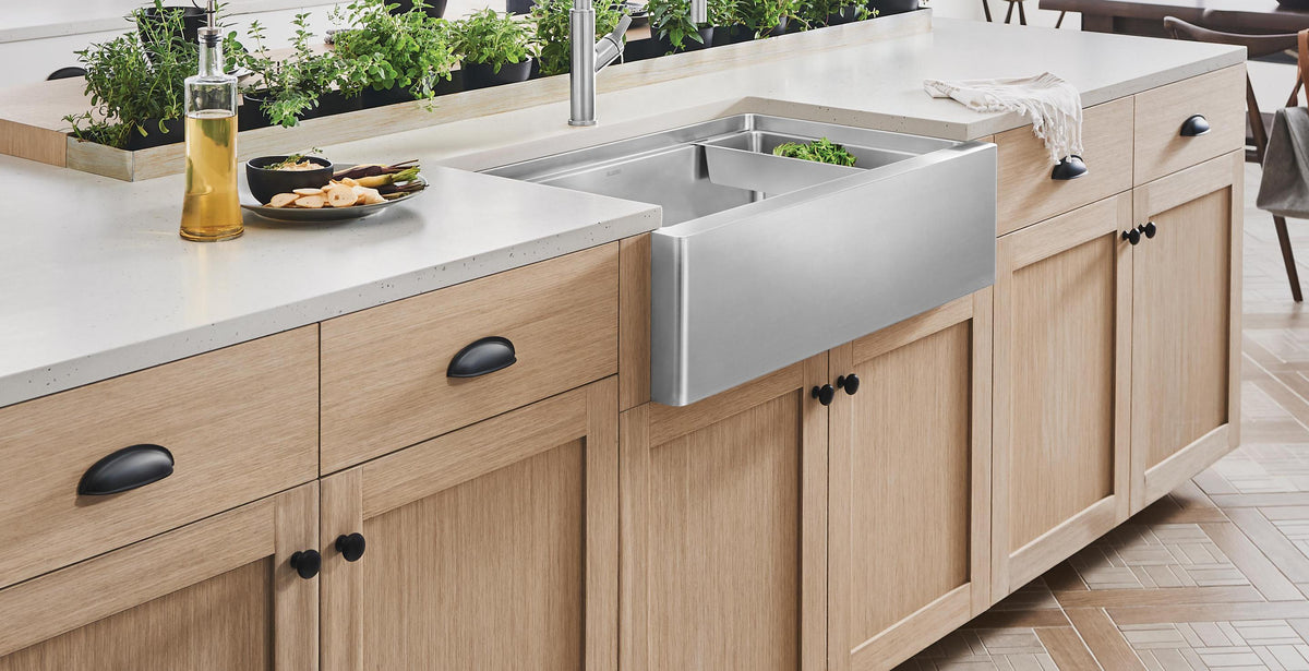 Blanco Quatrus U 19" Undermount Stainless Steel Kitchen Sink installed