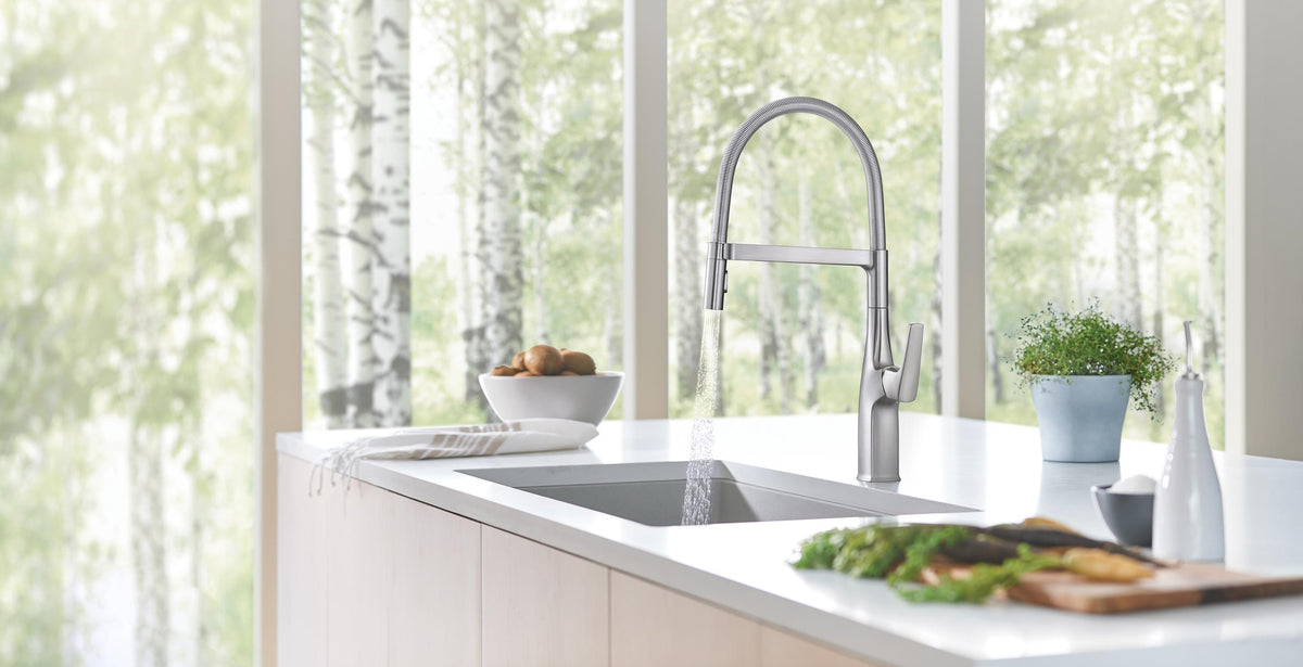 Blanco Rivana kitchen faucet installed in a kitchen