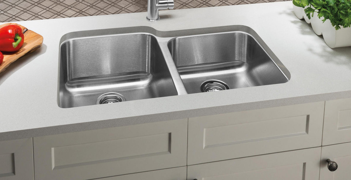 Blanco Stellar U2 31 1/4" Undermount Stainless Steel Kitchen Sink installed