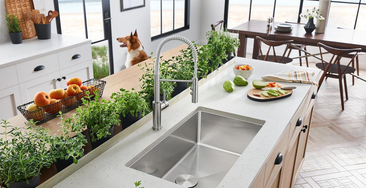 Blanco Catris kitchen faucet installed in a kitchen